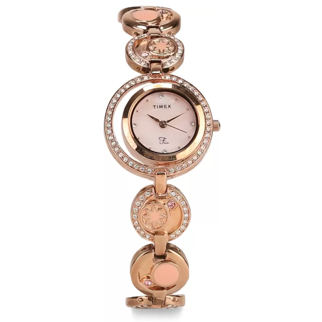 TIMEX Fria Analog Pink Dial Watch TWEL12102 - KRISHNA WATCH COMPANY