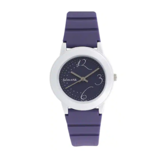 Sonata Purple Dial Plastic Strap Watch - 8992PP02