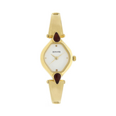 Sonata White Dial Golden Stainless Steel Strap Watch NR8063YM05