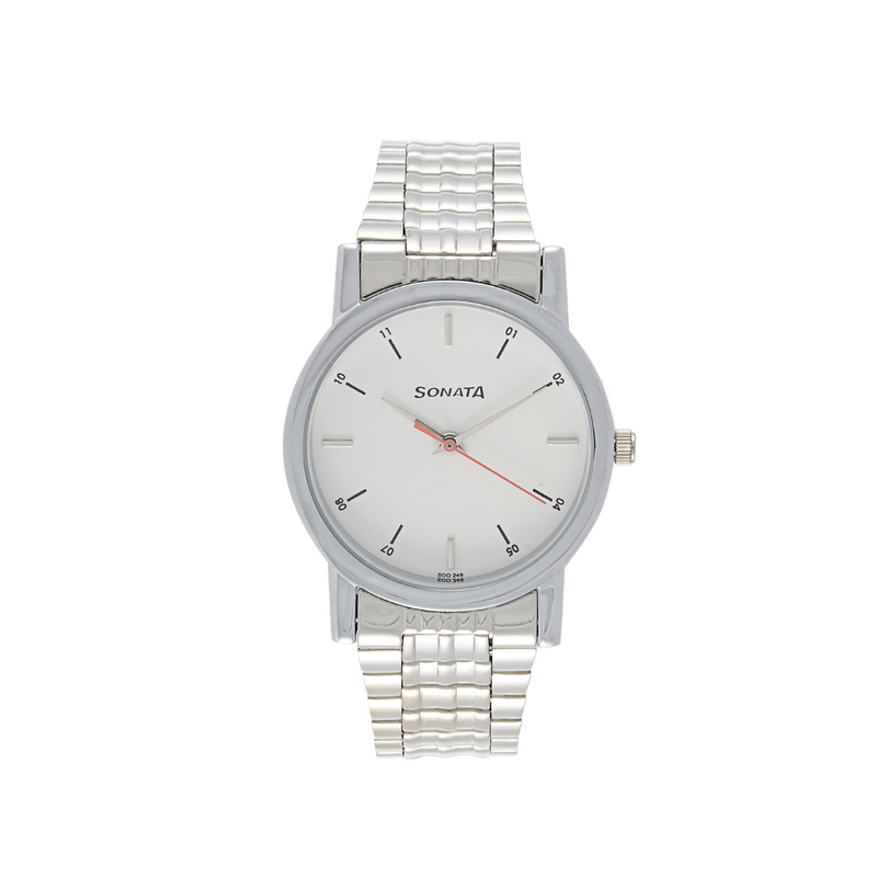 White Dial Silver Stainless Steel Strap Watch NP7987SM03W
