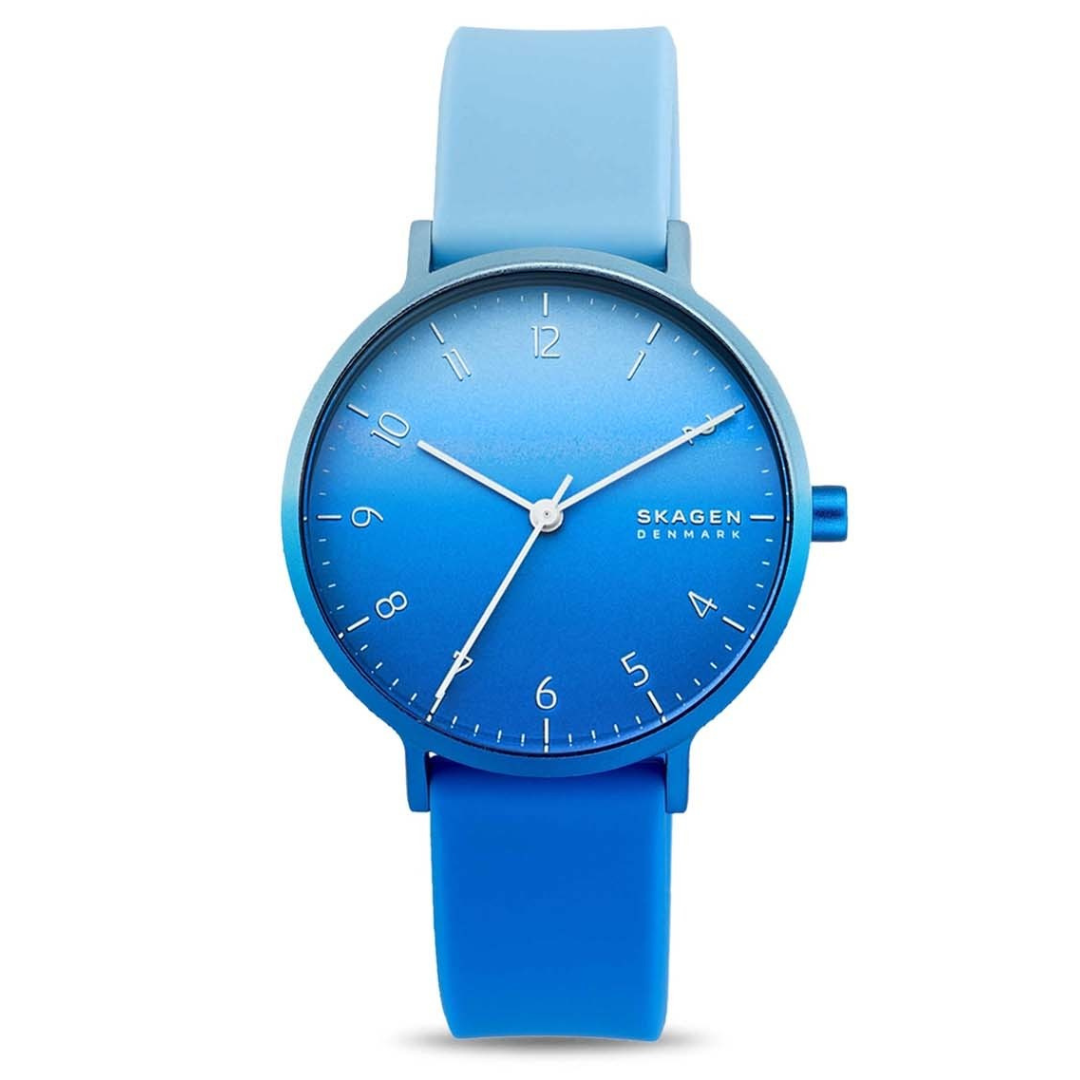 Aaren Ombre Three-Hand Multi-Coloured Silicone 36mm Watch SKW2900 - KRISHNA WATCH COMPANY