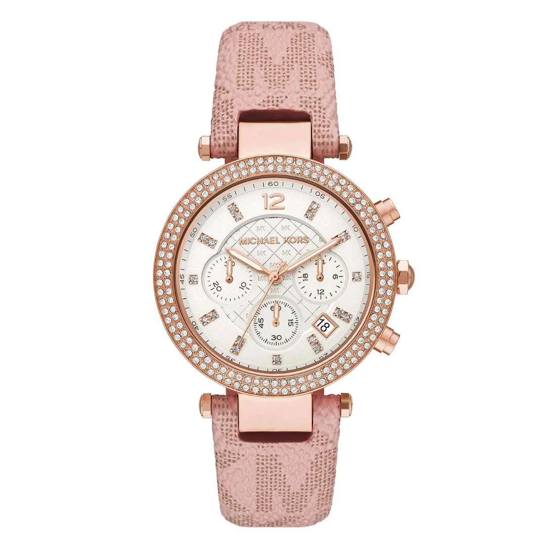 Michael Kors Oversized Parker Pav Rose Gold Tone and Logo Watch MK6935