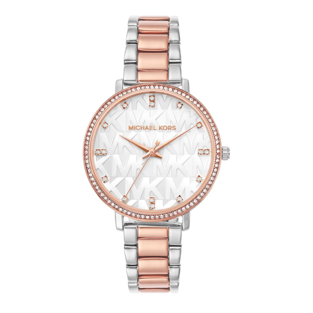 Michael Kors Pyper Two-Tone Embossed Logo Watch MK4667 - KRISHNA WATCH COMPANY