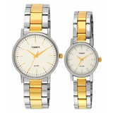 TIMEX CLASSICS PAIRS SILVER DIAL ROUND CASE 3 HANDS FUNCTION WATCH -TW00PR197 - KRISHNA WATCH COMPANY