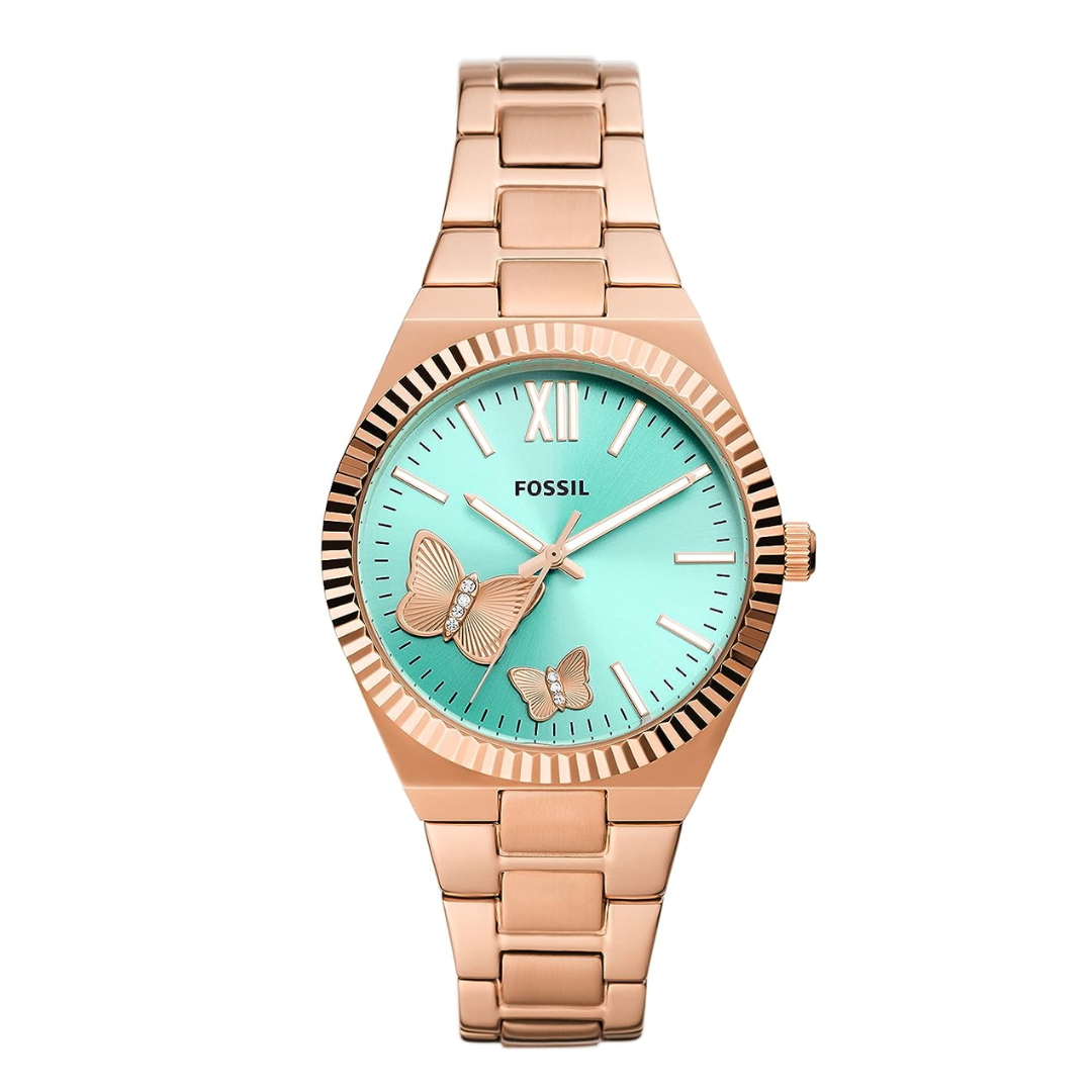 Green fossil watch women's deals