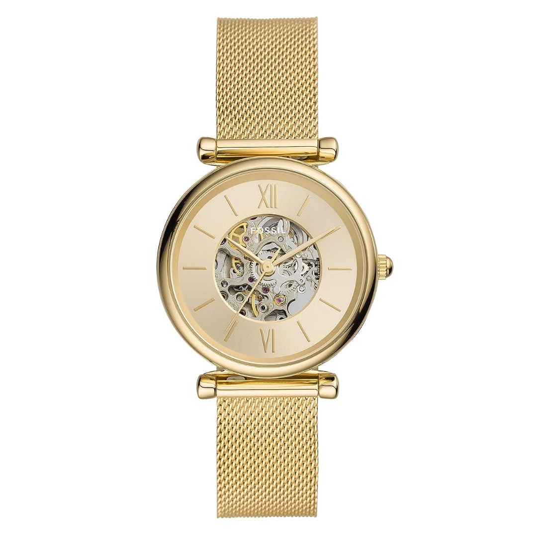 Fossil Carlie Analog Gold Dial Women's Watch - ME3250 - KRISHNA WATCH COMPANY