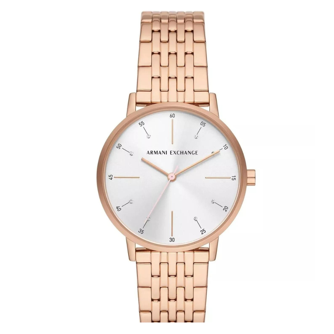 Armani Exchange Women Lola Round White Watches - AX7145SET - KRISHNA WATCH COMPANY