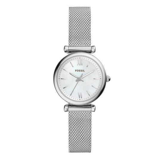 Fossil Carlie Analog White Dial Women's Watch - ES4432