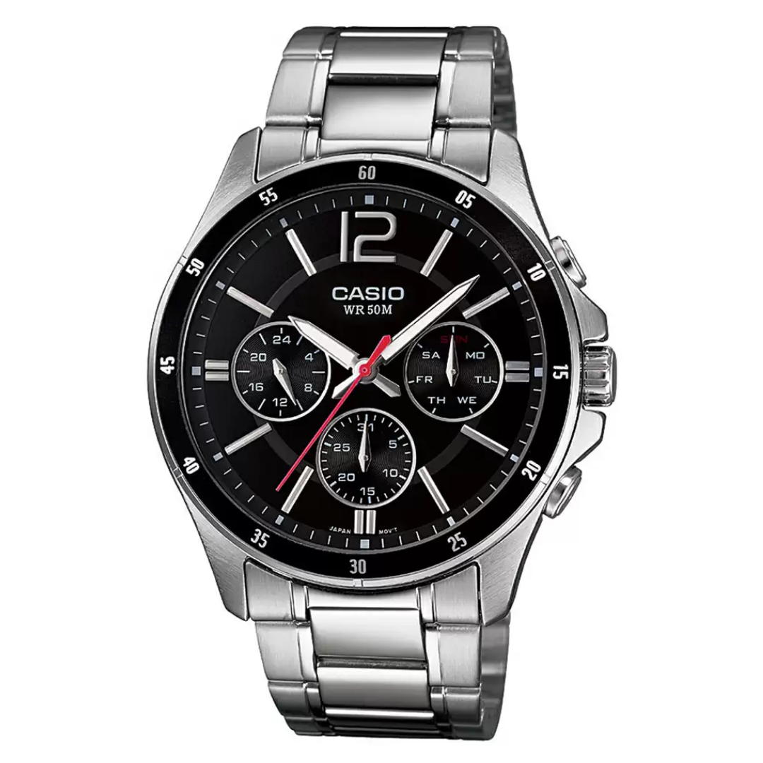 Casio Enticer Silver Multi-Dial - Men's Watch MTP-1374D-1AVDF - A832 - KRISHNA WATCH COMPANY