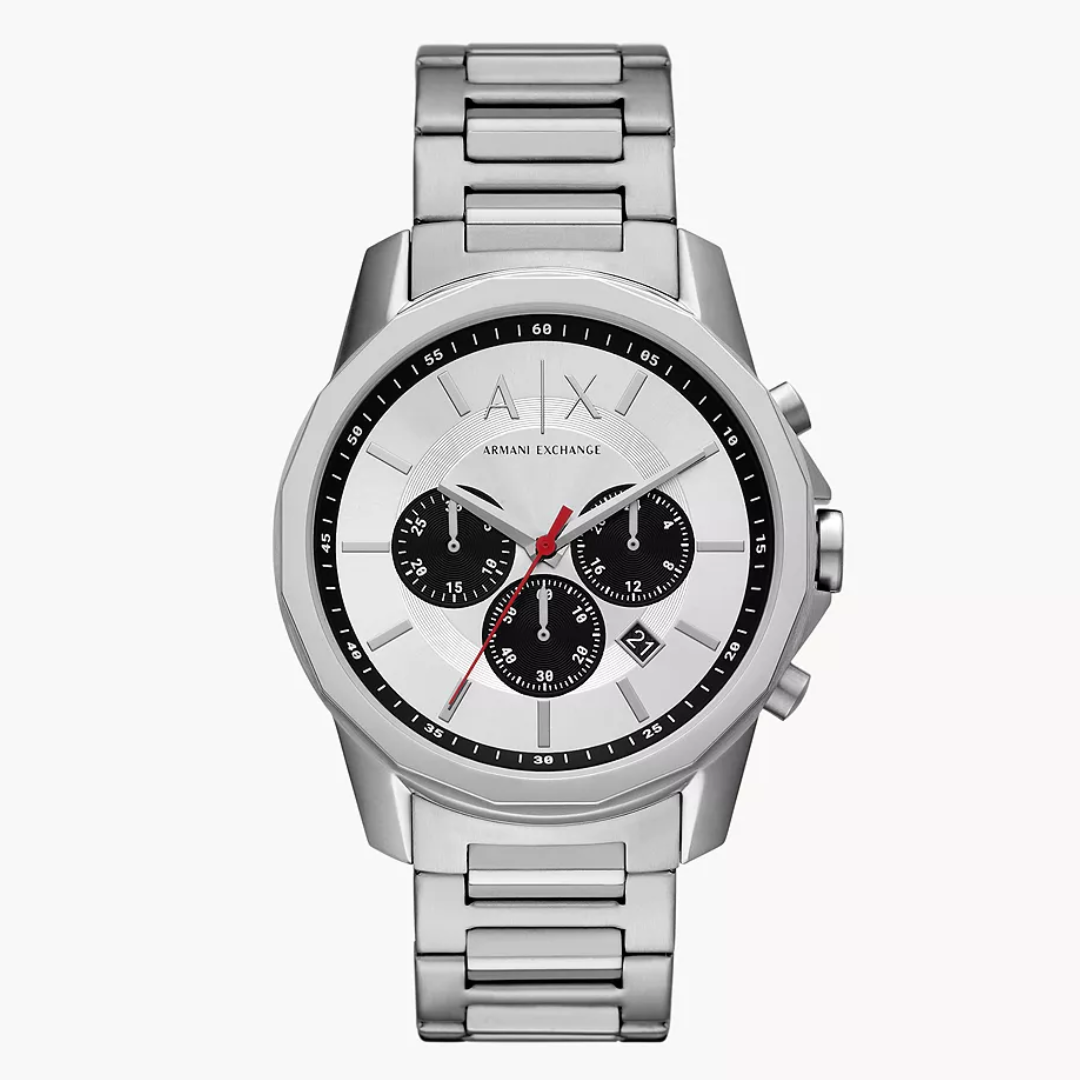 Armani exchange men's shop stainless steel watch