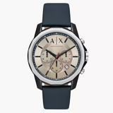 Armani Exchange Chronograph Blue Leather Watch AX1744 - KRISHNA WATCH COMPANY