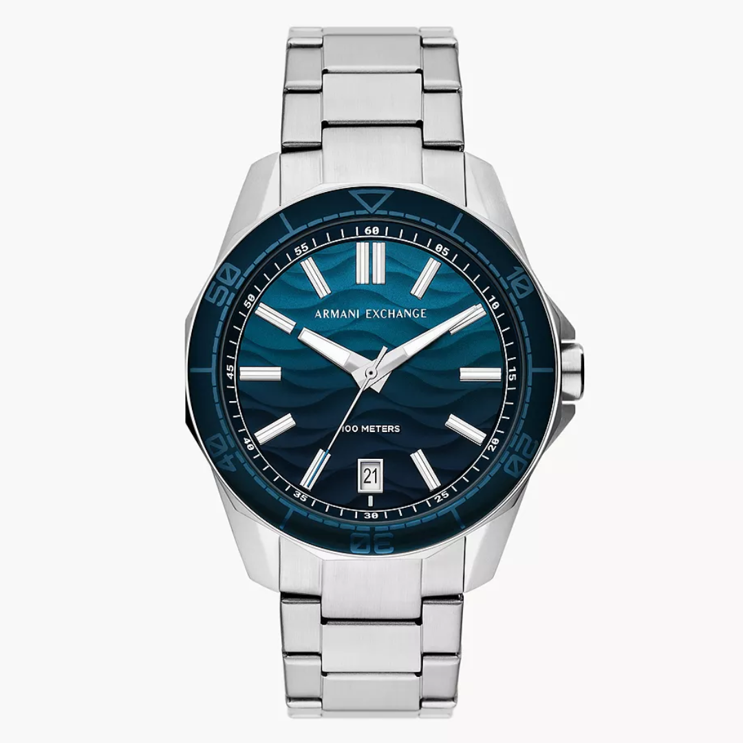 Armani Exchange Three-Hand Date Stainless Steel Watch AX1950 - KRISHNA WATCH COMPANY