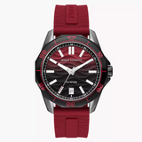 Armani Exchange Three-Hand Date Red Silicone Watch AX1953 - KRISHNA WATCH COMPANY