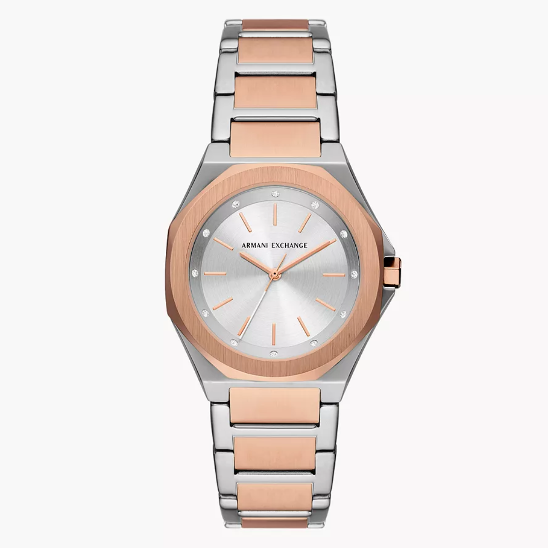 Armani Exchange Three-Hand Two-Tone Stainless Steel Watch AX4607 - KRISHNA WATCH COMPANY