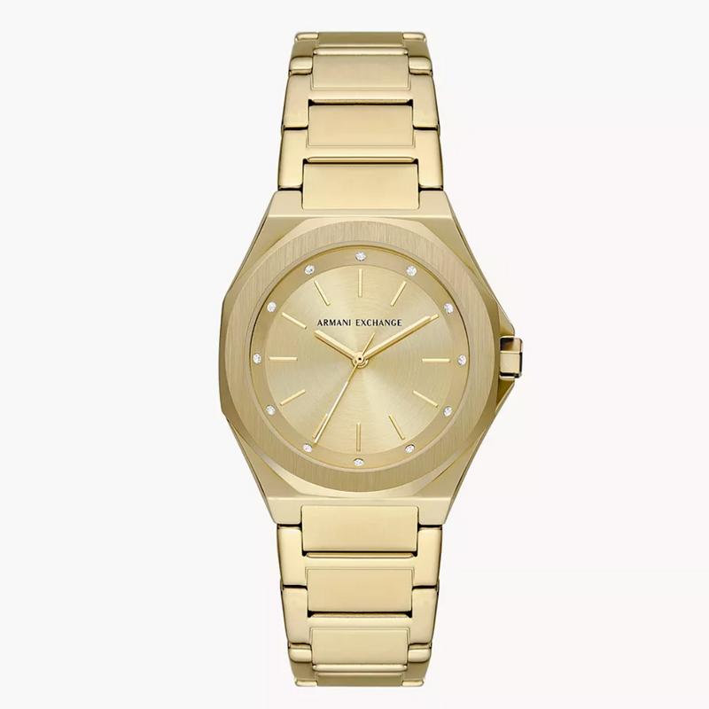 Armani Exchange Three-Hand Gold-Tone Stainless Steel Watch AX4608 - KRISHNA WATCH COMPANY