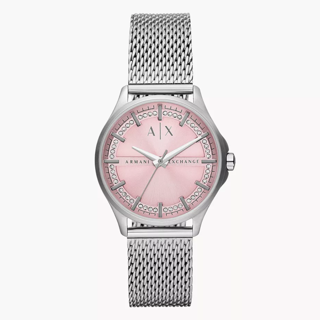 Armani Exchange Three-Hand Stainless Steel Mesh Watch AX5273 - KRISHNA WATCH COMPANY