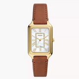 Raquel Three-Hand Date Medium Brown LiteHide Leather Watch - ES5307 - KRISHNA WATCH COMPANY