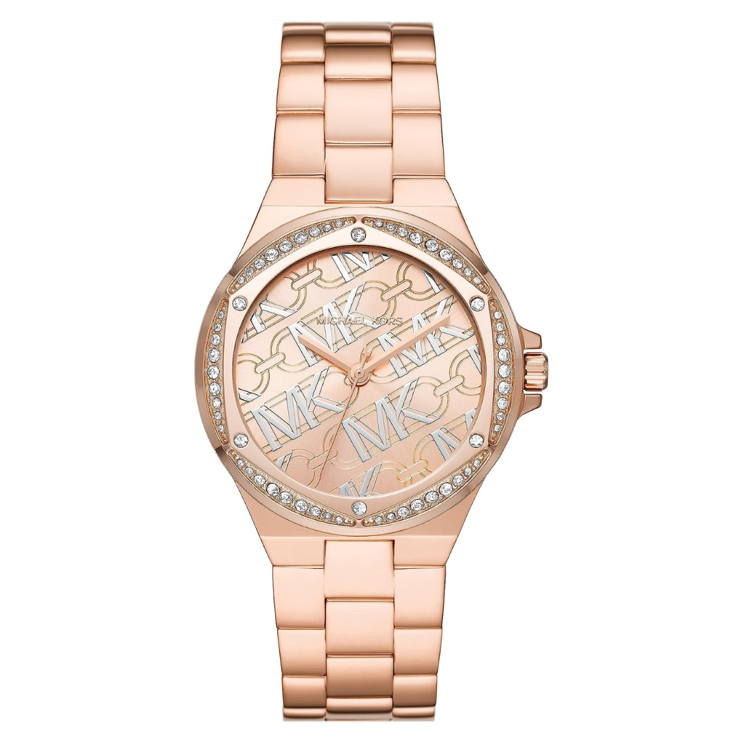 Lennox Three-Hand Rose Gold-Tone Stainless Steel Watch MK7405