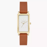 Hagen Three-Hand Brown Leather Tank Watch SKW3097