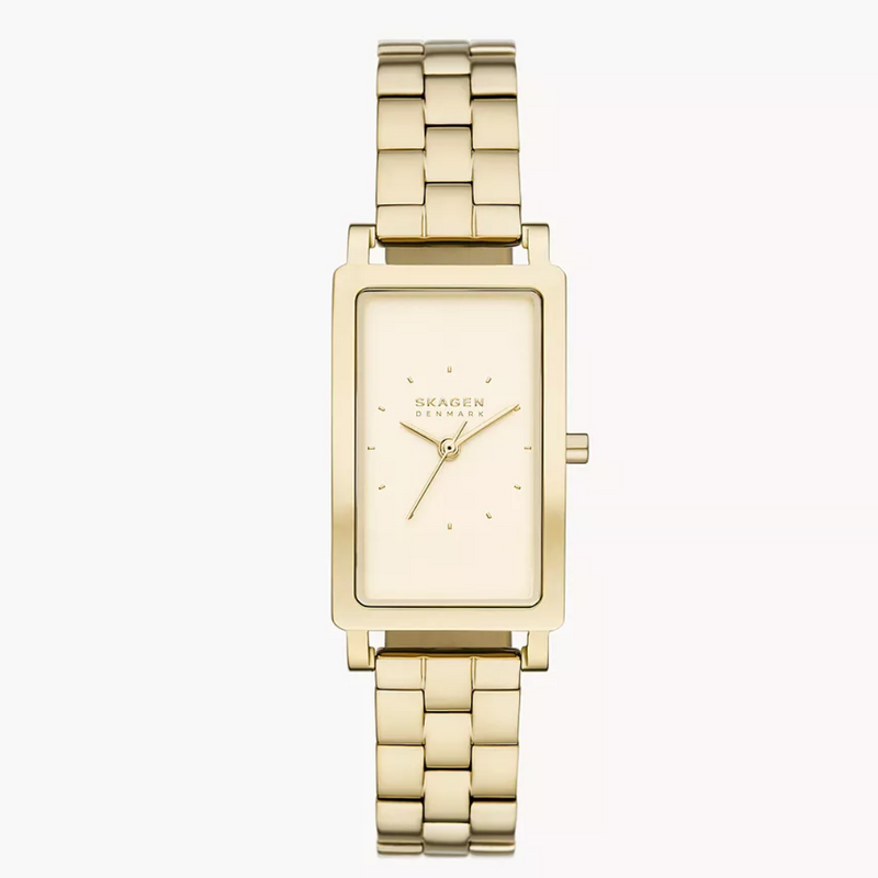 Hagen Three-Hand Gold Stainless Steel Tank Watch SKW3098