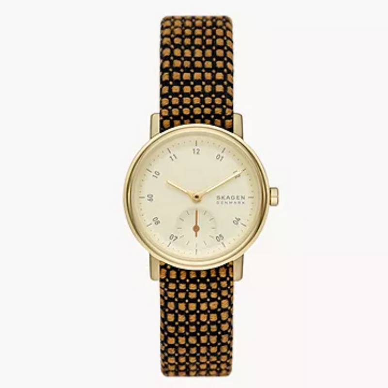 Kuppel Lille Two-Hand Sub-Second Brown Kvadrat Wool Watch SKW3107