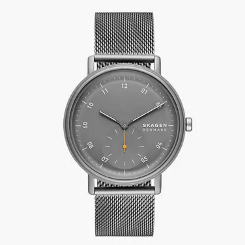 Kuppel Two-Hand Sub-Second Charcoal Stainless Steel Mesh Watch SKW6891
