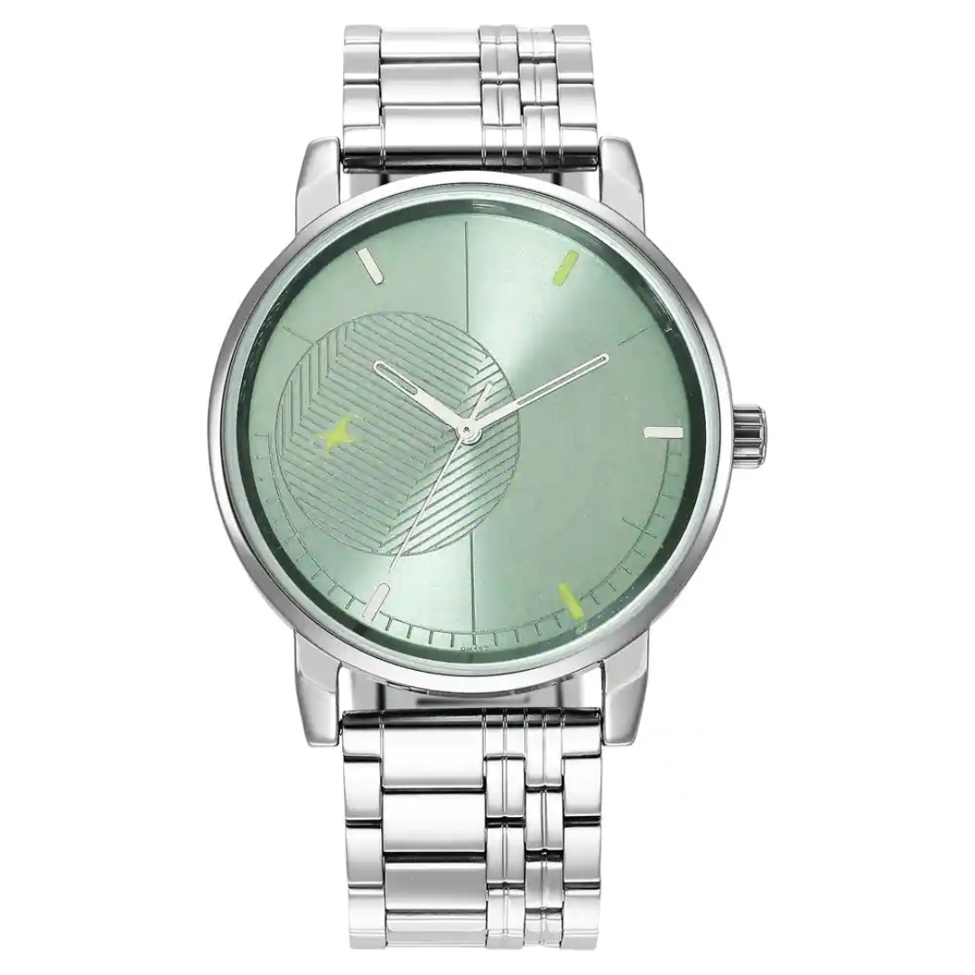 Fastrack STUNNERS 3.0 GREEN DIAL METAL STRAP WATCH - 3278SM01 - KRISHNA WATCH COMPANY