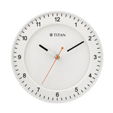 Titan Contemporary White Wall Clock with Domed Glass and Silent Sweep 27 x 27 cm (Small) W0010PA04 - KRISHNA WATCH COMPANY
