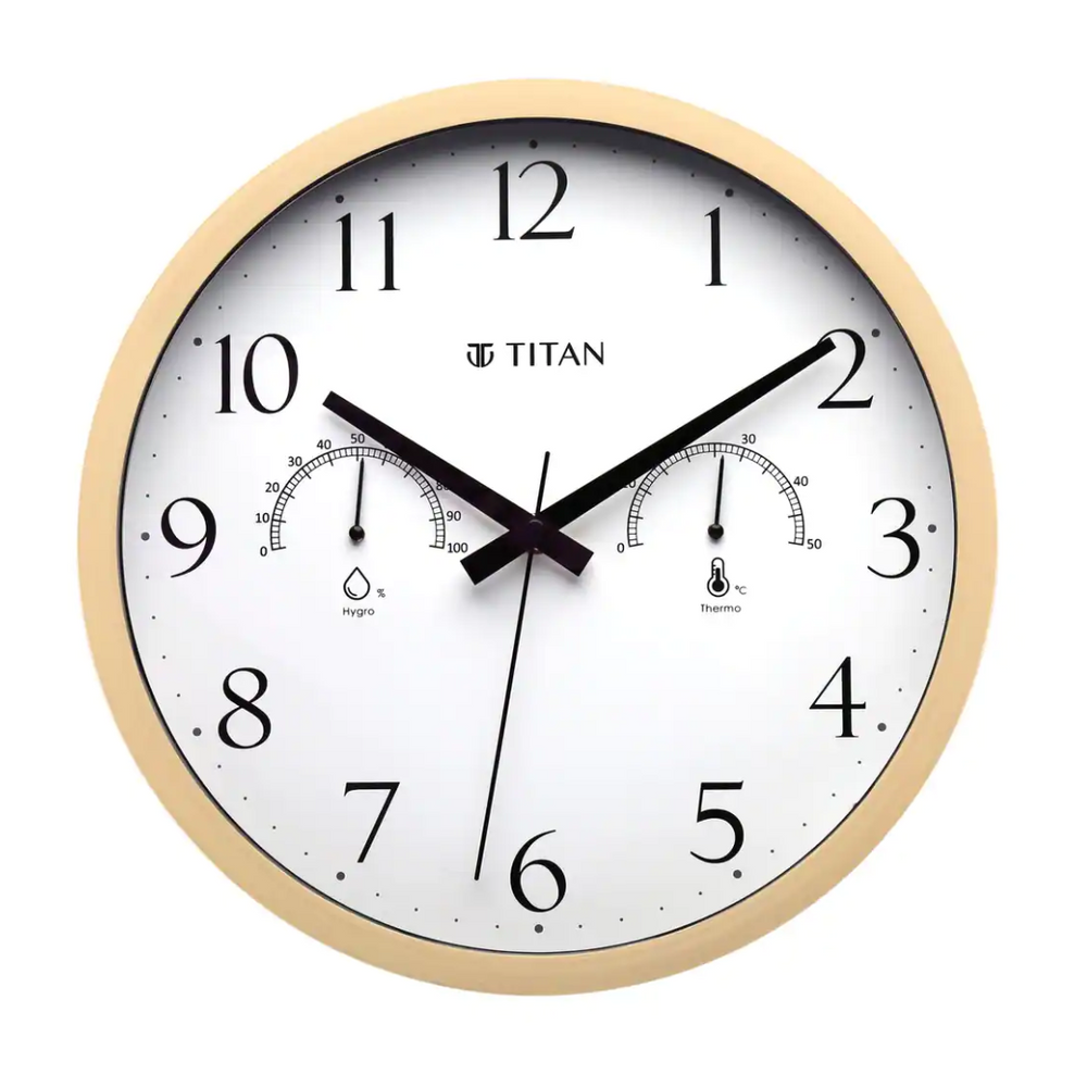 Titan Wall Clock Contemporary Wooden Finish White - W0046PA01 - KRISHNA WATCH COMPANY