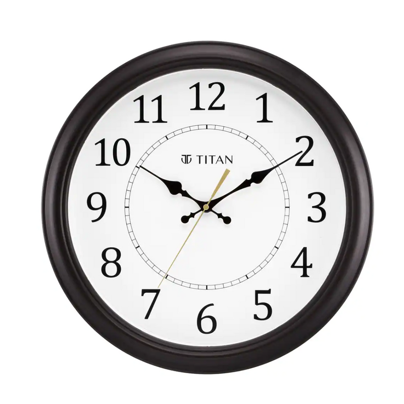 Titan Classic Brown Wall Clock with Silent Sweep Technology - 42.0 cm x 42.0 cm (Large) W0056PA02 - KRISHNA WATCH COMPANY
