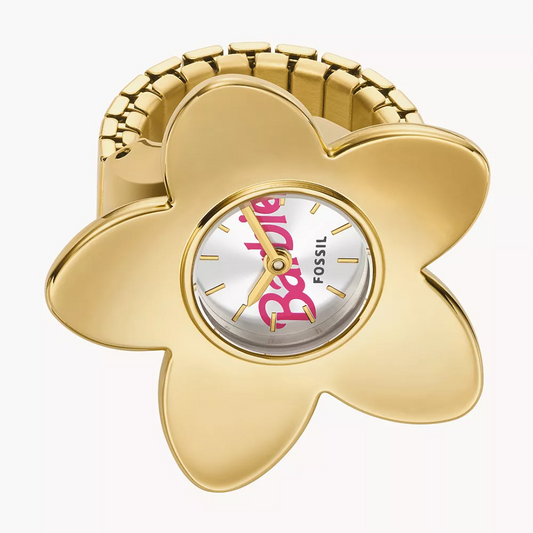 Barbie™ x Fossil Limited Edition Watch Ring Two-Hand Gold-Tone Stainless Steel LE1175