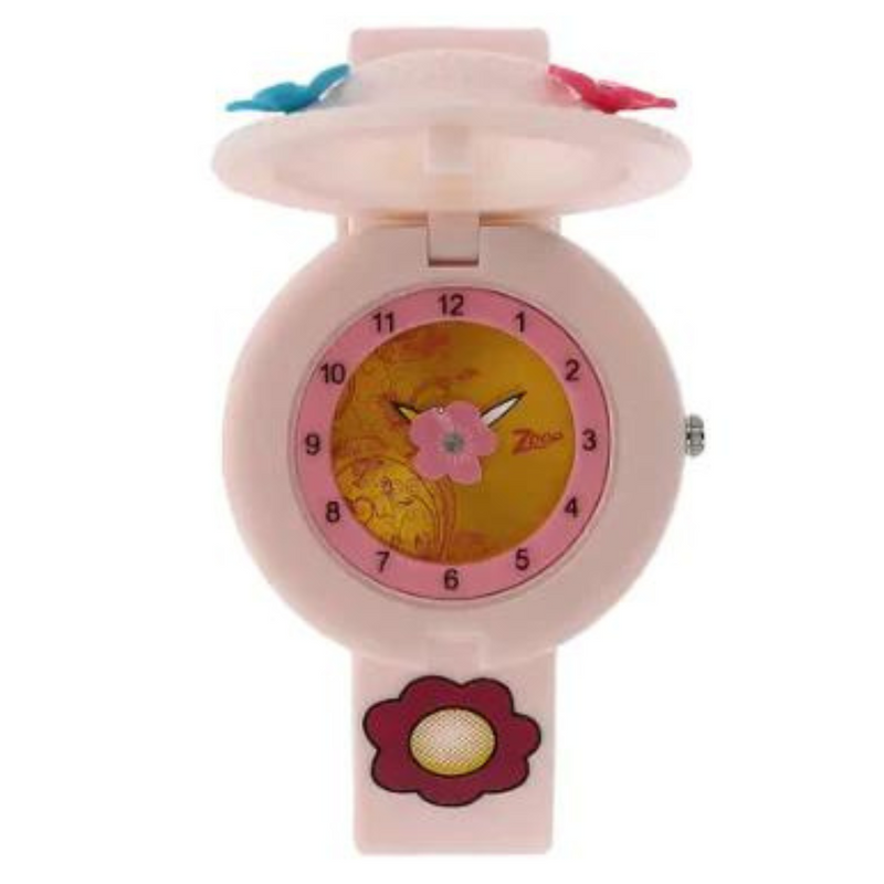 Golden Dial Pink Plastic Strap Watch 4032PP01