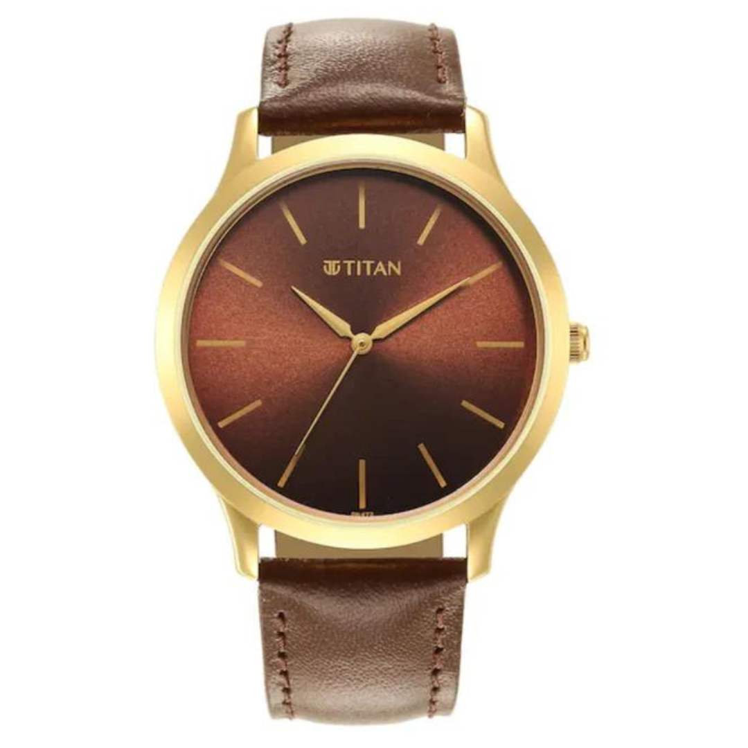 TITAN Karishma Radiance Brown Dial Analog Watch - 1825YL04 - KRISHNA WATCH COMPANY
