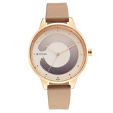 Titan Purple Glam It Up Brown Dial Stainless Steel Strap Watch 2648WL05