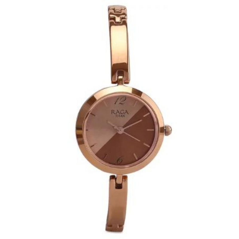 Titan Raga Viva Rose Gold Dial Metal Strap Watch 2606WM07
