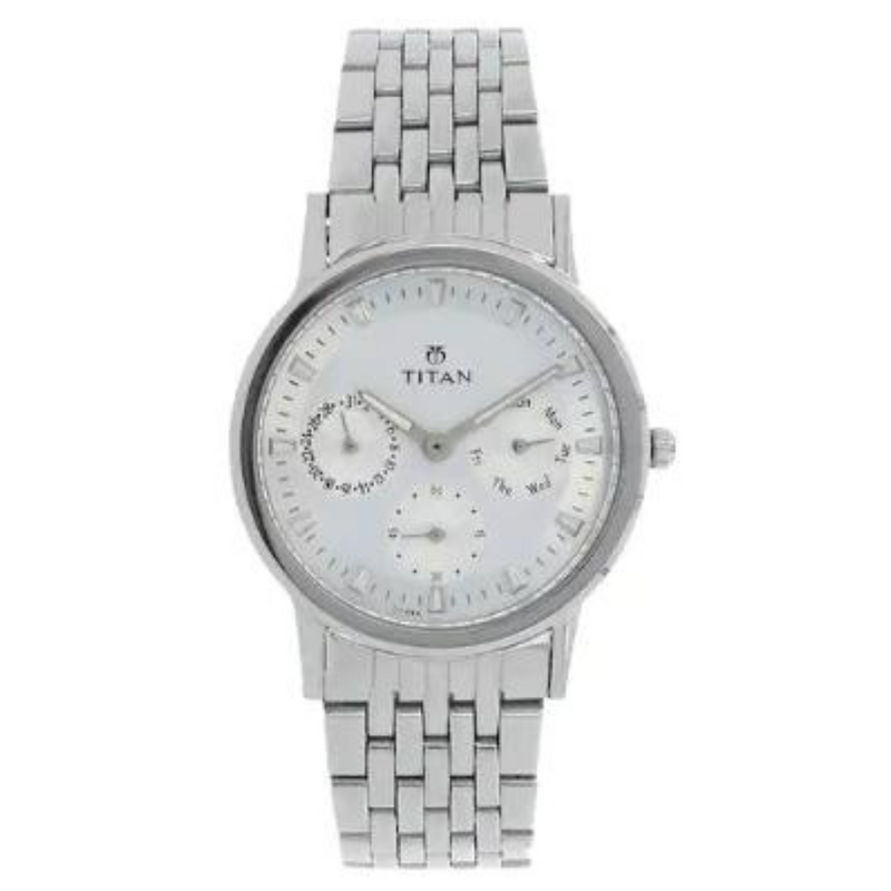 TITAN Silver Dial Silver Stainless Steel Strap Watch NJ2557SM01 (DF444) - KRISHNA WATCH COMPANY