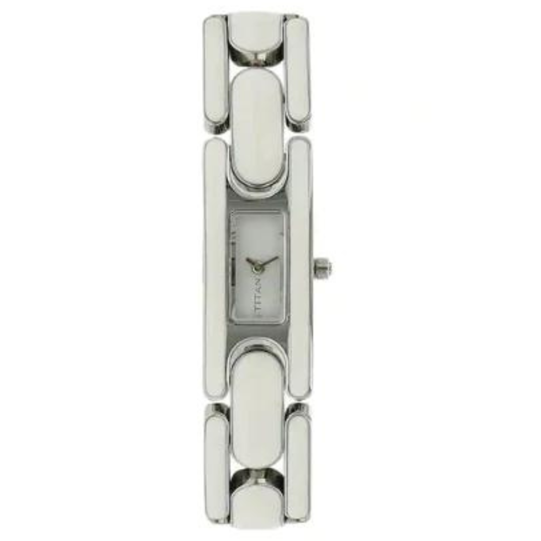 TITAN White Dial Silver Metal Strap Watch NK9721SM02(J959A) - KRISHNA WATCH COMPANY