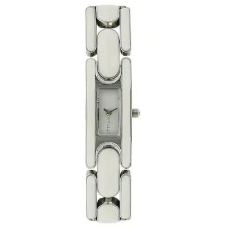 TITAN White Dial Silver Metal Strap Watch NK9721SM02(J959A)