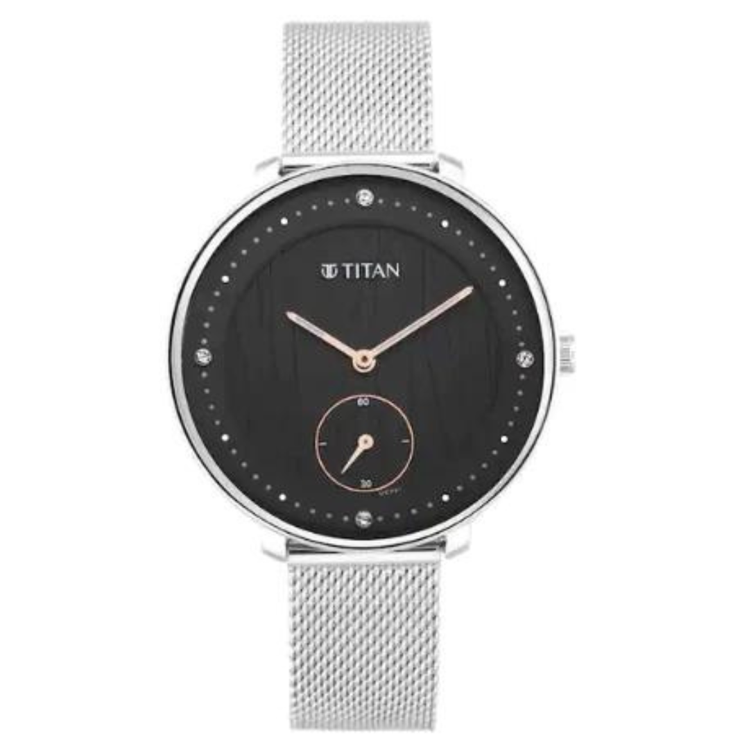 Titan Workwear Watch with Black Dial & Stainless Steel Strap NQ2651SM01 - KRISHNA WATCH COMPANY