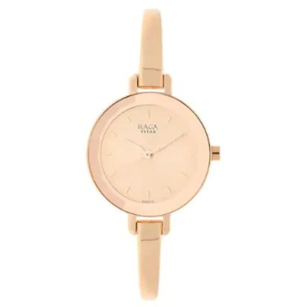 TITAN Raga Viva Rose Gold Dial Metal Strap Watch - 2575WM01 - KRISHNA WATCH COMPANY