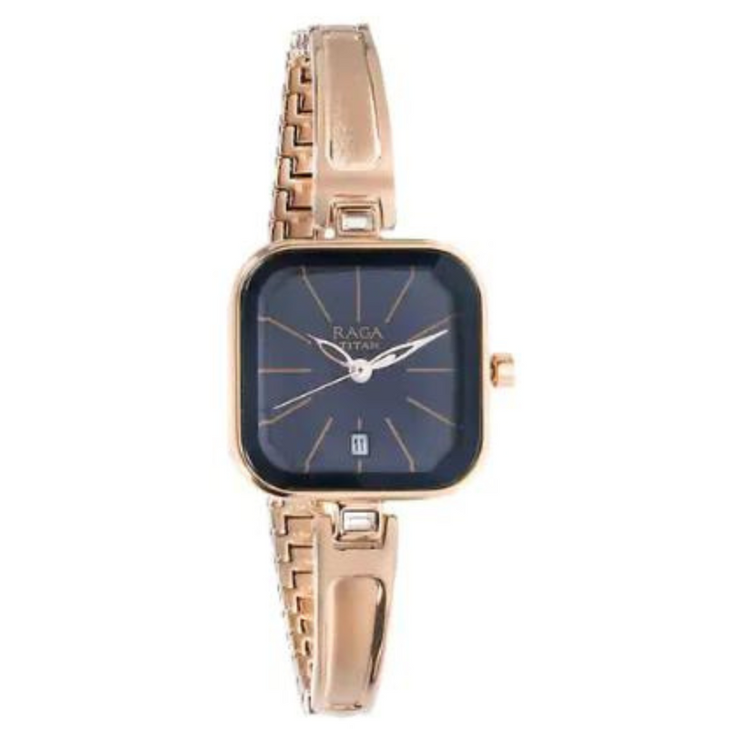 TITAN Raga Viva Blue Dial Metal Strap Watch 2607WM02