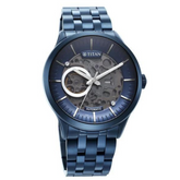 Titan Metal Mechanicals Blue Dial Stainless Steel Strap Watch 90140QM03