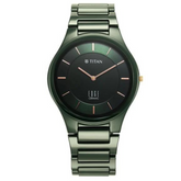 Titan Edge Ceramic Quartz Analog Green Strap Watch 1696QC06
