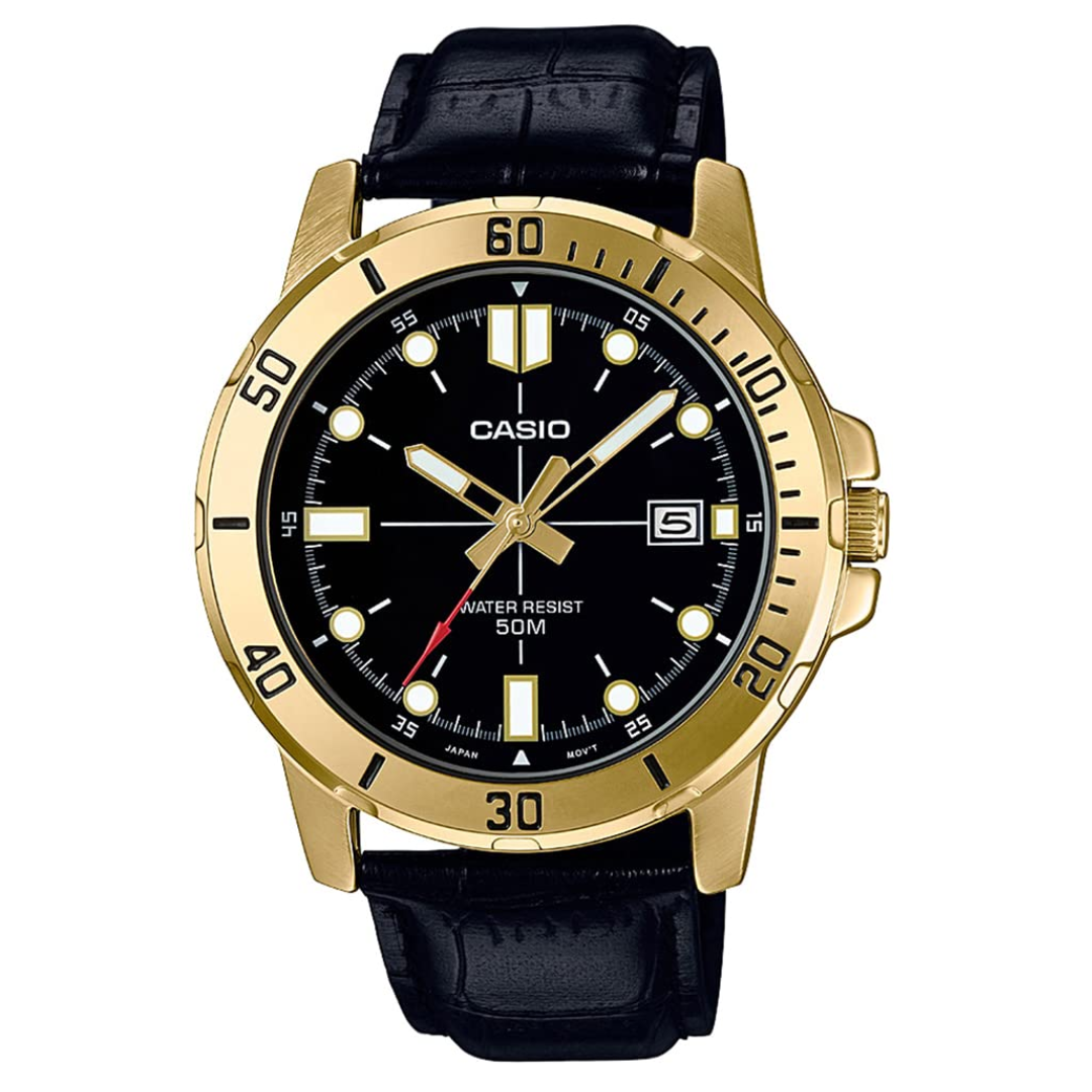 Casio Enticer Analog Black Dial Men's Watch-MTP-VD01GL-1EVUDF - A1369 - KRISHNA WATCH COMPANY