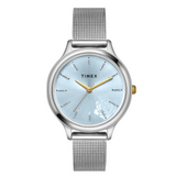 TIMEX Classics Collection 3 Hands Women's Analog Blue Dial Coloured Quartz Watch, Round Dial with 34mm Case Width - TWTL12100