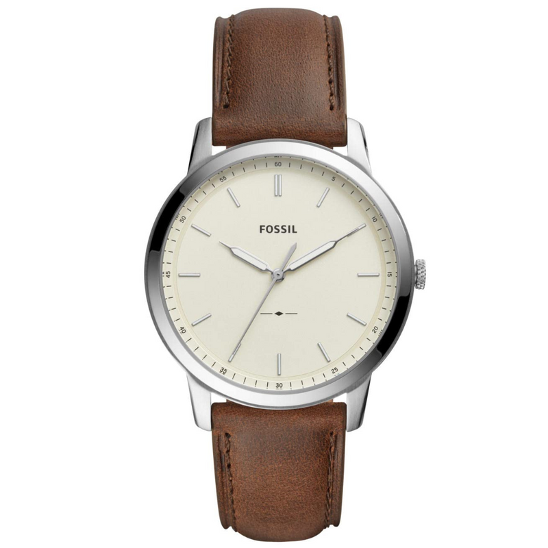 The Minimalist Three-Hand Brown Leather Watch FS5439