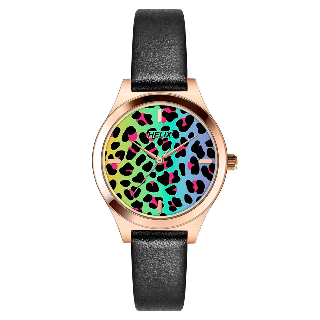 Helix 3 Hands Women's Analog Multicolor Dial Coloured Quartz Watch, Round Dial with 33.5mm Case Width - TW049HL11 - KRISHNA WATCH COMPANY