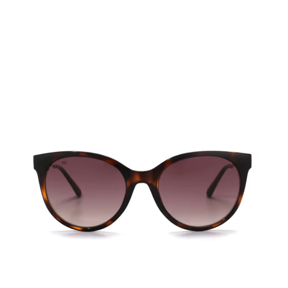 French Connection Brown Lens Round Sunglass Full Rim Brown Frame With Gradient (FC 7596 C2) - KRISHNA WATCH COMPANY