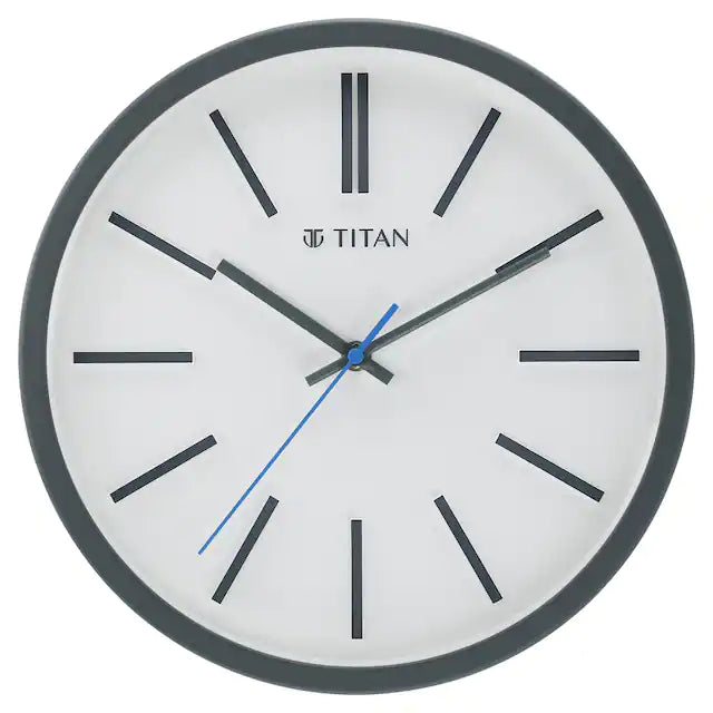 Titan Contemporary White Wall Clock with Silent Sweep Technology 30.5 cm x 30.5 cm (Medium) NBW0002PA01 - KRISHNA WATCH COMPANY