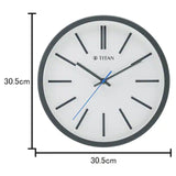 Titan Contemporary White Wall Clock with Silent Sweep Technology 30.5 cm x 30.5 cm (Medium) NBW0002PA01 - KRISHNA WATCH COMPANY